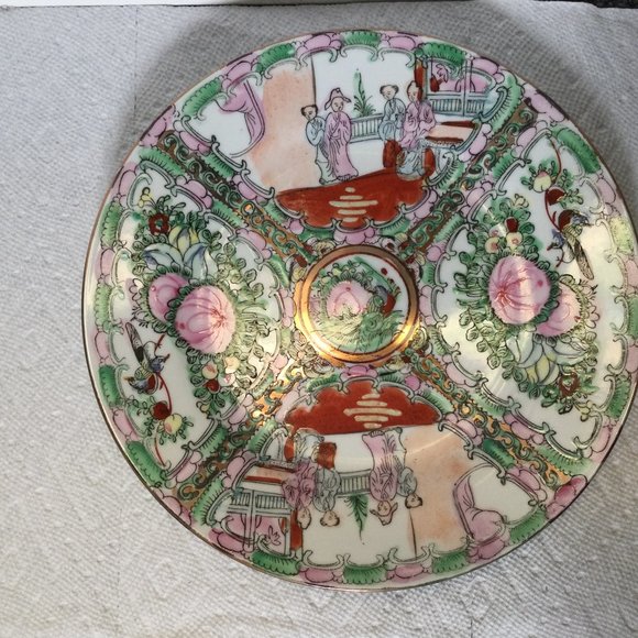 Vintage Chinese medallion porcelain handmade in Macau plate decorative 9" - Picture 1 of 8